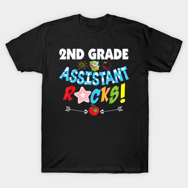 2nd Grade Assistant Rocks Second Teacher Back To School T-Shirt by FONSbually